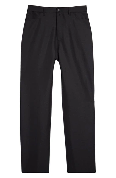 Shop Balenciaga Wool & Mohair Trousers In Black