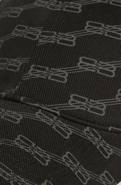 Balenciaga Monogram-print Cotton Cap In Black