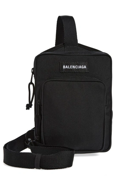 Shop Balenciaga Explorer Crossbody Bag In Black