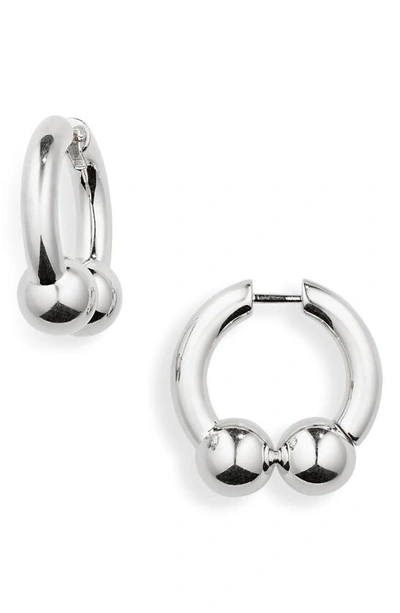 Shop Balenciaga Skate Hoop Earrings In Silver