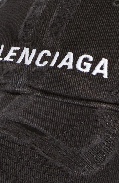 Shop Balenciaga Bb Destroyed Baseball Cap In Black/ White