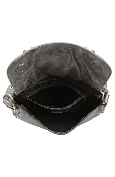 Shop Balenciaga Le Cagole Leather Crossbody Bag In Silver