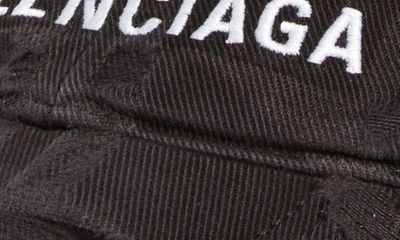 Shop Balenciaga Bb Destroyed Baseball Cap In Black/ White