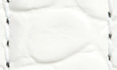 Shop Balenciaga Bb Hourglass Croc Embossed Leather Skinny Belt In Optic White