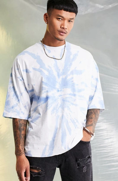 Asos Design Sugar Surf Club Tie Oversize Graphic T-shirt In Light Blue ModeSens