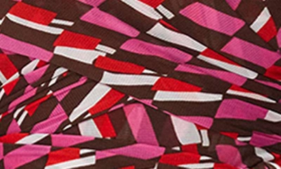 Shop Diane Von Furstenberg Abbie Geo Print Wrap Bodysuit In Arta Geo Pink Me