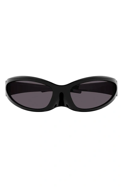 Shop Balenciaga 80mm Shield Sunglasses In Black