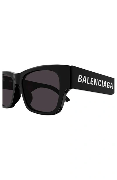 Shop Balenciaga 56mm Rectangular Sunglasses In Black