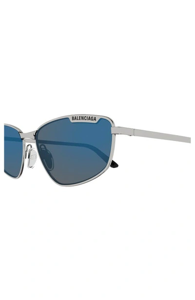 Shop Balenciaga 60mm Oval Sunglasses In Ruthenium