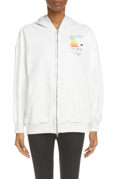 Embellished Cotton Fleece Hoodie In Dirty White