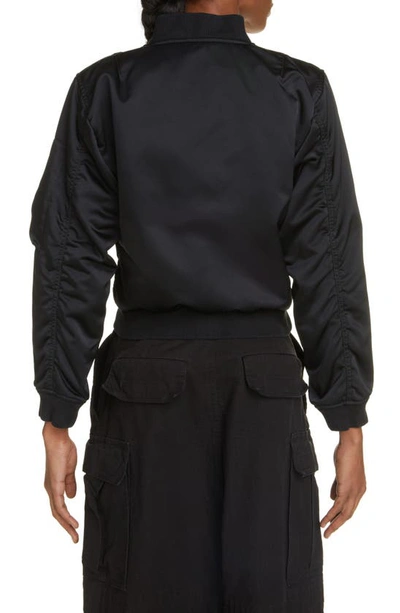 Shop Balenciaga Shrunken Bomber Jacket In Black
