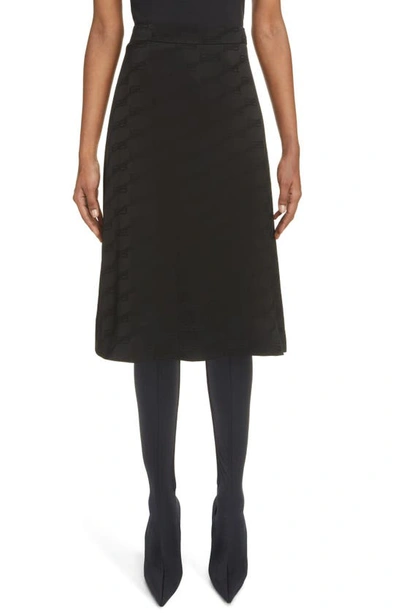 Shop Balenciaga Bb Monogram Jacquard A-line Skirt In Black