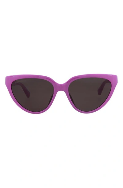 Shop Balenciaga Core 56mm Cat Eye Sunglasses In Pink Grey