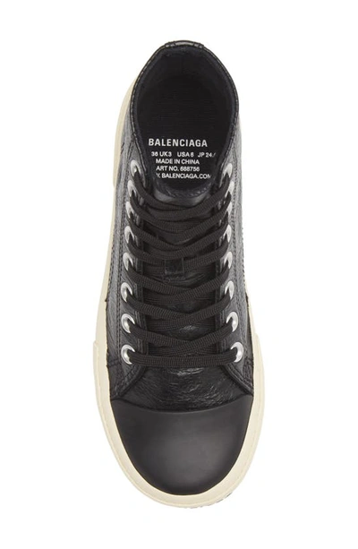 Shop Balenciaga Paris Leather High Top Sneaker In Black