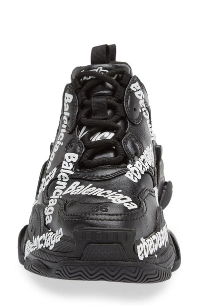 Shop Balenciaga Triple S Sneaker In Black/ White