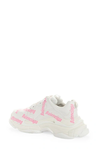 Shop Balenciaga Triple S Sneaker In White/ Pink