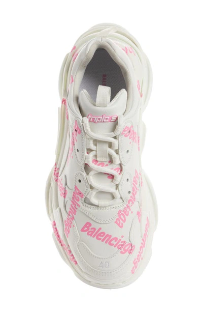 Shop Balenciaga Triple S Sneaker In White/ Pink