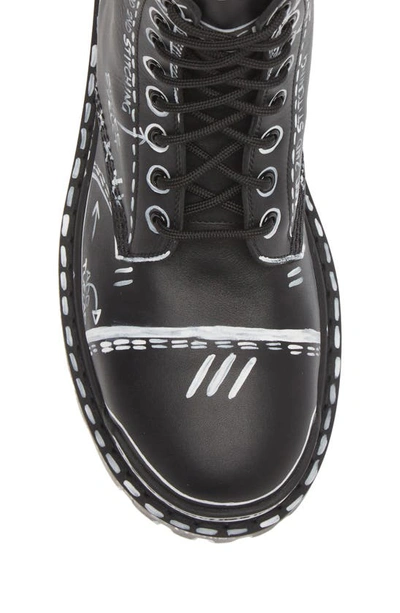 Shop Balenciaga Strike Combat Boot In Black/ White