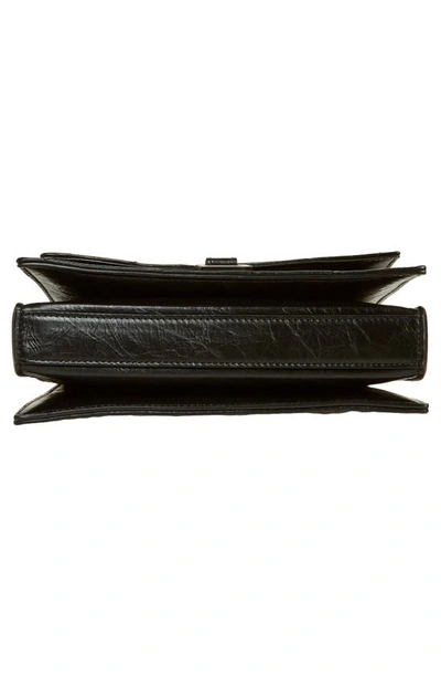 Shop Balenciaga Crush Quilted Crinkle Leather Wallet On A Chain In Black
