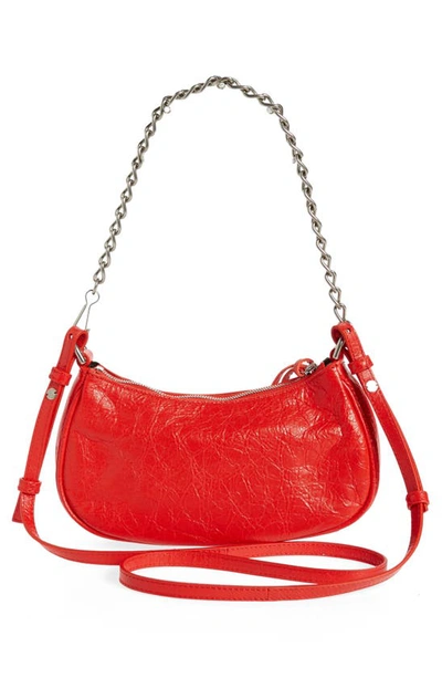 Shop Balenciaga Mini Le Cagole Leather Crossbody In Tomato Red