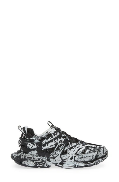 Shop Balenciaga Track Graffiti Sneaker In Black/ White