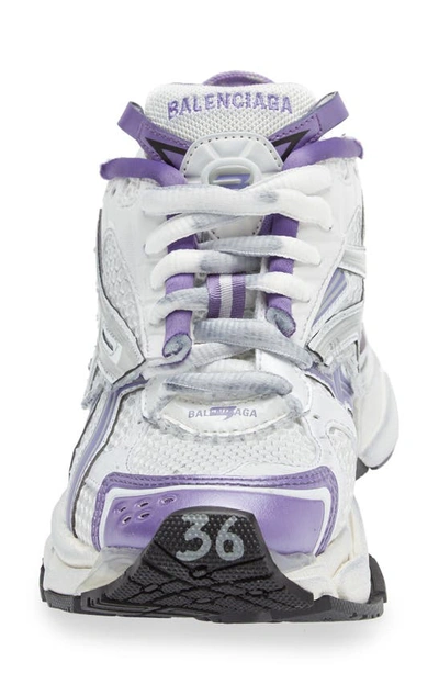 Shop Balenciaga Track Distressed Sneaker In Purple/ Grey/ White