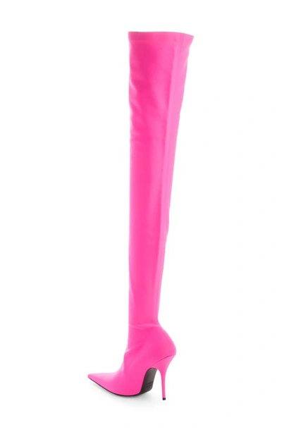 Shop Balenciaga Knife Over-the-knee Boot In Fluo Pink