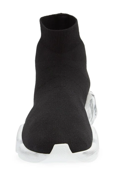 Shop Balenciaga Speed 2.0 Graffiti Recycled Knit Sock Sneaker In Black/ White
