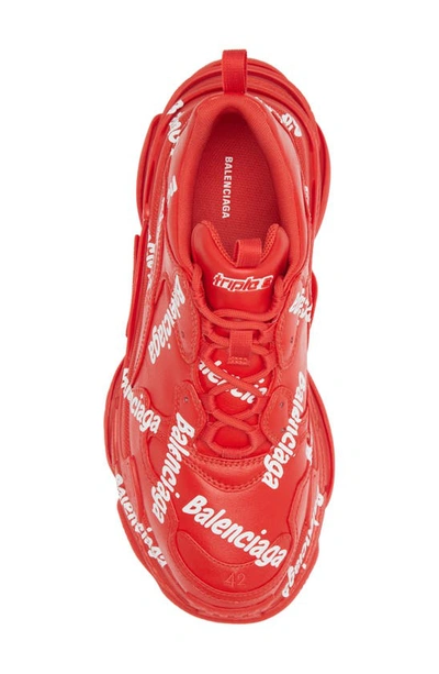 Shop Balenciaga Triple S Sneaker In Tomato Red/ White