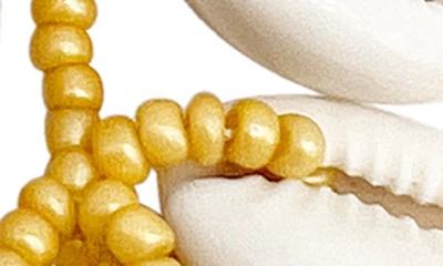 Shop Adornia Sea Shell & Bead Drop Earrings In Yellow