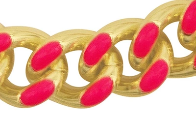 Shop Adornia Enamel Curb Chain Bracelet In Pink