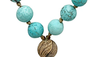 Shop Adornia Mala Beaded Tassel Pendant Necklace In Blue