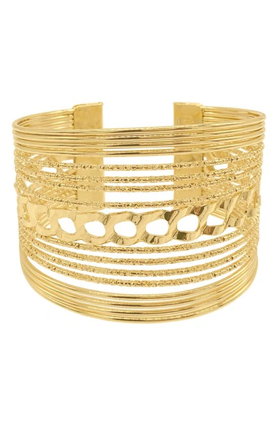 Shop Adornia Multistrand Layered Cuff Bracelet In Gold