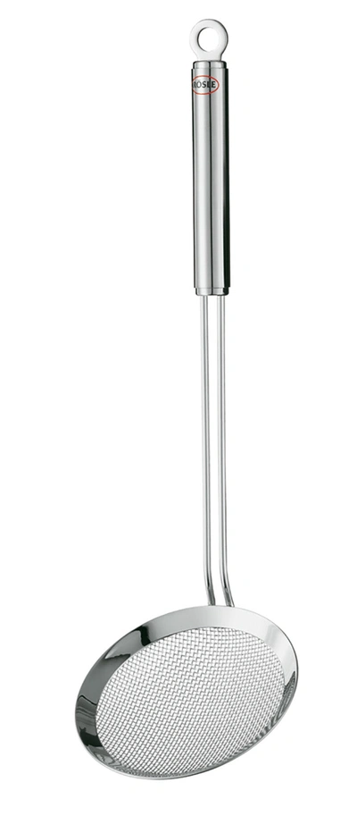 Shop Rosle Round Handle Coarse Mesh Wire Kitchen Skimmer, 5.5" Diameter, Silver