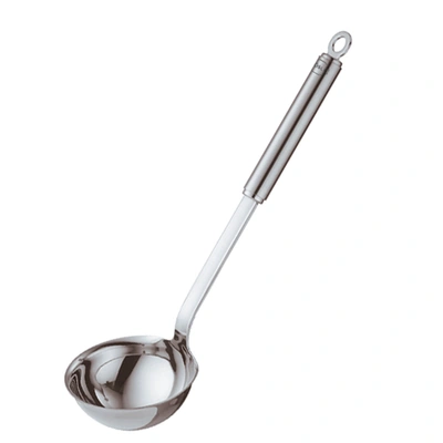 Rosle Stainless Steel Round Handle Ladle With Pouring Rim, 5.4-ounce In Silver