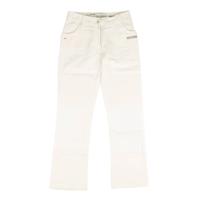Shop Off-white White Cotton Cropped Pants