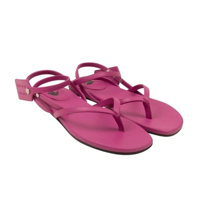 Shop Off-white Pink Zip Tie Flat Sandals