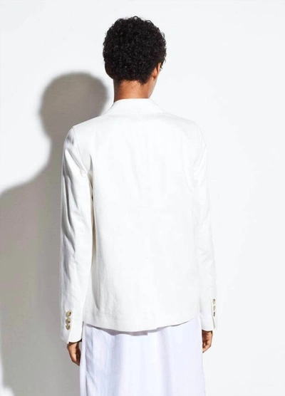 Shop Vince Cotton And Linen Blazer In Off White