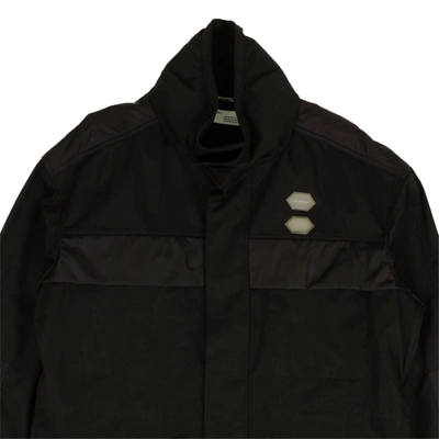 Shop Off-white Black Logo Patch Parka Coat
