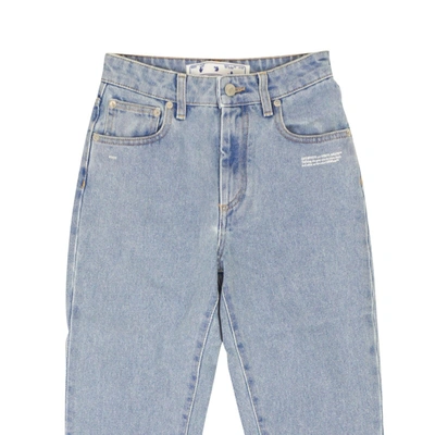 Shop Off-white Blue Two Tone Straight Jeans