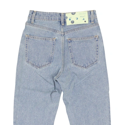 Shop Off-white Blue Two Tone Straight Jeans