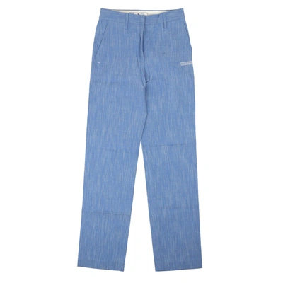 Shop Off-white Blue Melange New Formal Pants
