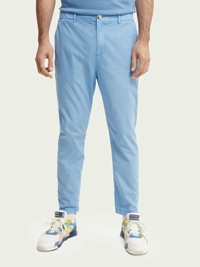 Shop Scotch & Soda Fave Garment-dyed Organic Chino In Blue