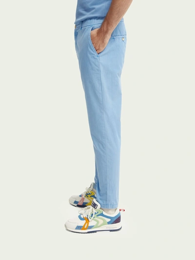 Shop Scotch & Soda Fave Garment-dyed Organic Chino In Blue