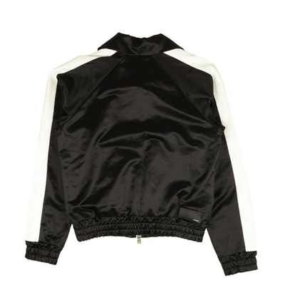 Shop Amiri Black Full Zip Satin Track Jacket