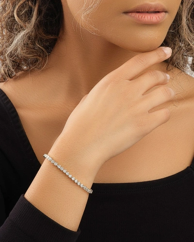 Sterling Forever Bezel Cz Tennis Bracelet In Silver