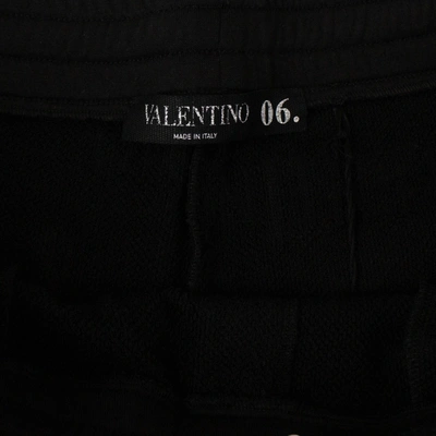 Shop Valentino Black Studded Fianchi Bermuda Sweatshorts