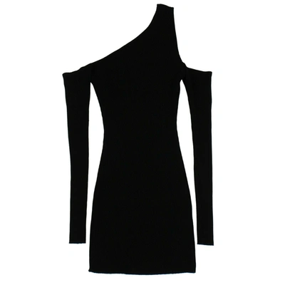 Shop Amiri Women's Off Shoulder Rib Knit Mini Dress - Black