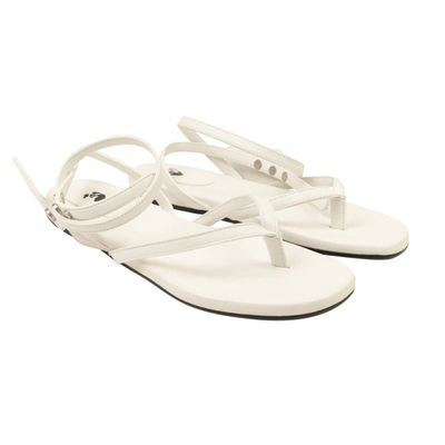 Shop Off-white White Flat Zip Tie Sandals
