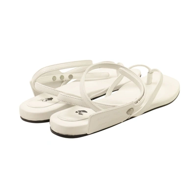 Shop Off-white White Flat Zip Tie Sandals